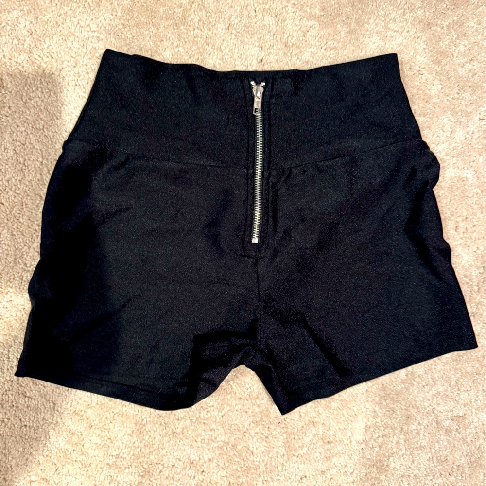 Zipper High Waisted Rave Shorts iHeartRaves